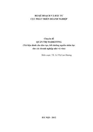 Chuyên đề Quản trị marketing - Lê Thị Lan Anh