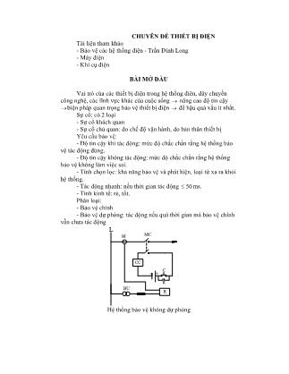 Chuyên đề Thiết bị điện (Phần 1)
