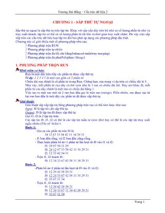 Giáo trình Cấu trúc dữ liệu 2 - Chương 1: Sắp thứ tự ngoại - Trương Hải Bằng