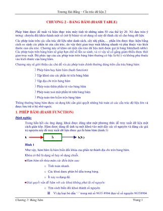 Giáo trình Cấu trúc dữ liệu 2 - Chương 2: Bảng bảm (Hash table) - Trương Hải Bằng