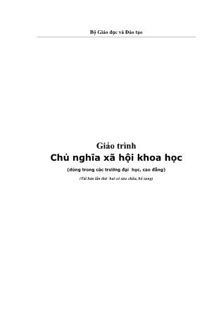 Giáo trình Chủ nghĩa xã hội khoa học