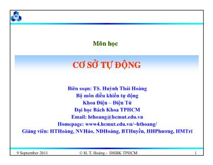 Giáo trình Cơ sở tự động - Huỳnh Thái Hoàng