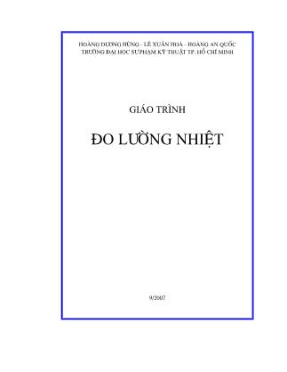 Giáo trình Đo lường nhiệt - Hoàng Dương Hùng