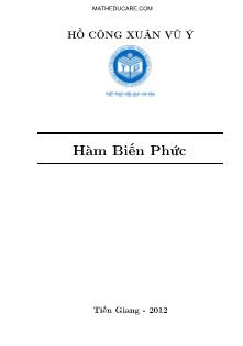 Giáo trình Hàm biến phức - Hồ Công Xuân Vũ Ý