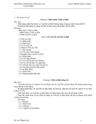 Giáo trình Khí cụ điện - Đỗ Thanh Lịch