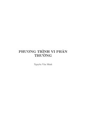 Giáo trình Phương trình vi phân thường - Nguyễn Văn Minh