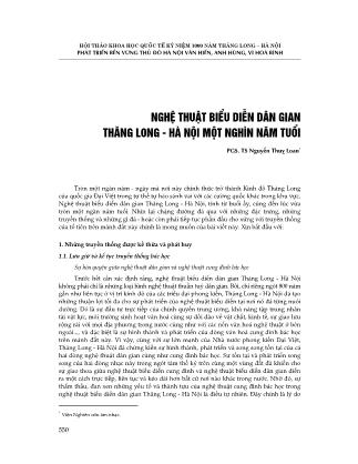 Nghệ thuật biểu diễn dân gian Thăng Long - Hà Nội một nghìn năm tuổi