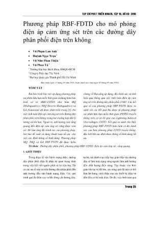 Phương pháp RBF-FDTD cho mô phỏng điện áp cảm ứng sét trên các đường dây phân phối điện trên không