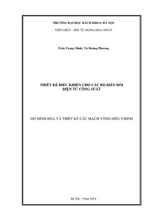 Tài liệu Thiết kế điều khiển cho các bộ biến đổi điện tử công suất