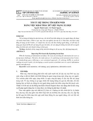 Tối ưu hệ thống tìm kiếm web bằng việc khai thác dữ liệu mạng xã hội