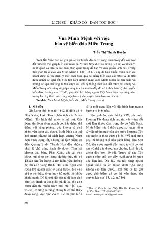 Vua Minh Mệnh với việc bảo vệ biển đảo Miền Trung